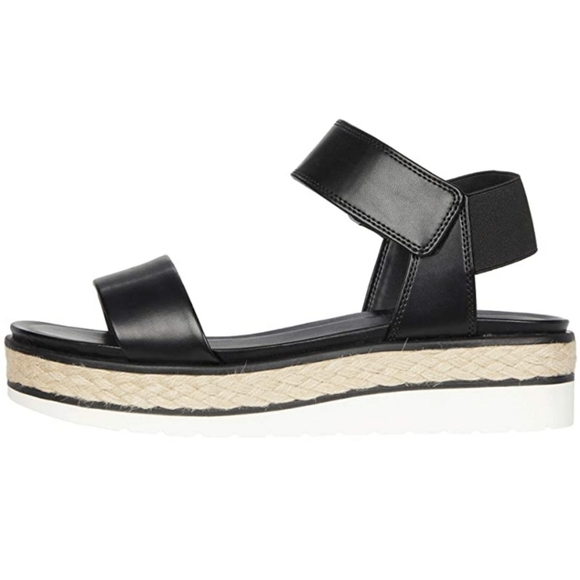 Franco Sarto Black Faux Leather Tinaka Sandals New - Picture 4 of 11